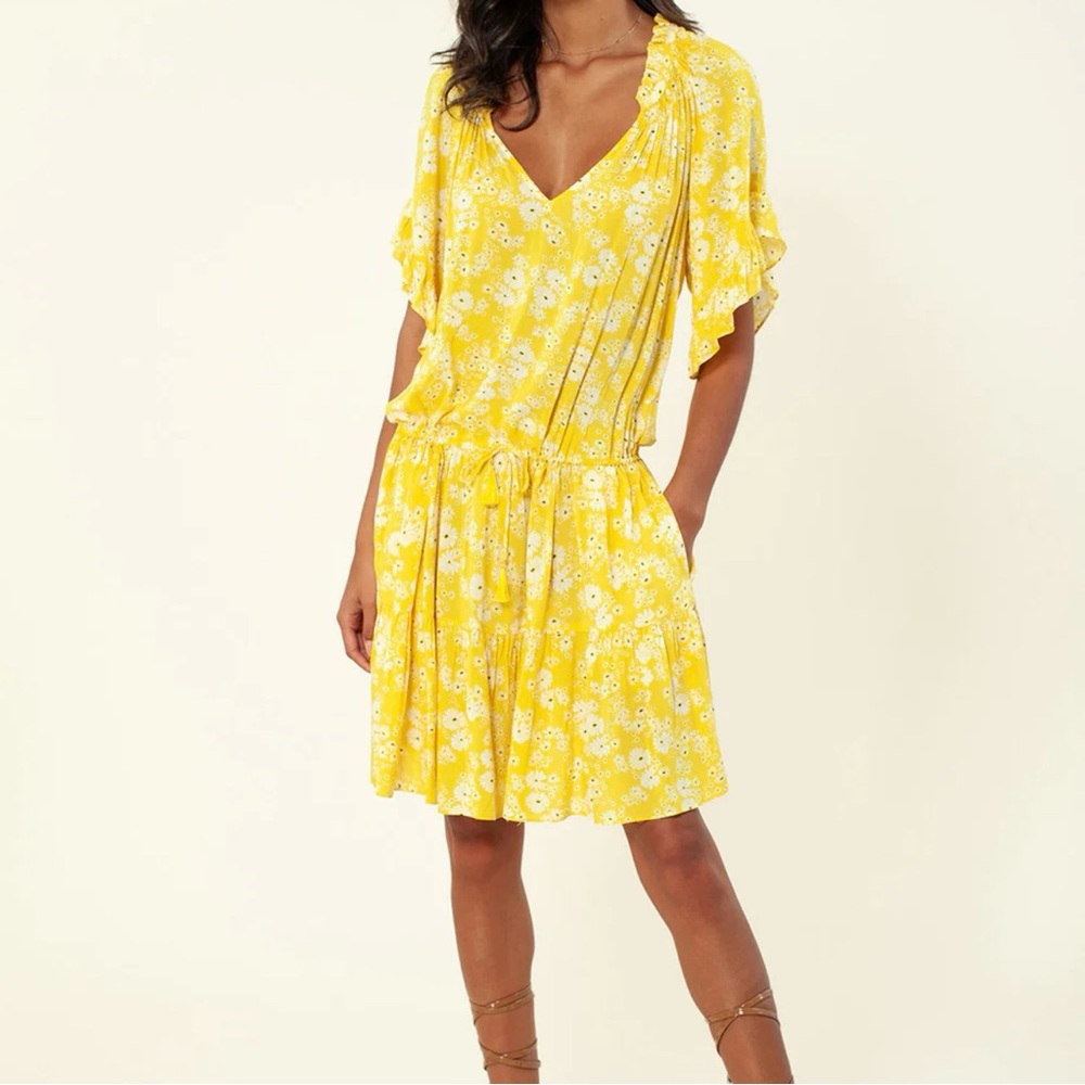 NWOT Hale Bob Marae Yellow Mini Dress